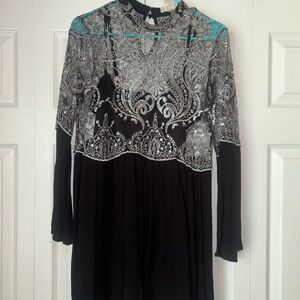 Altar'd State Silver and Black Dress